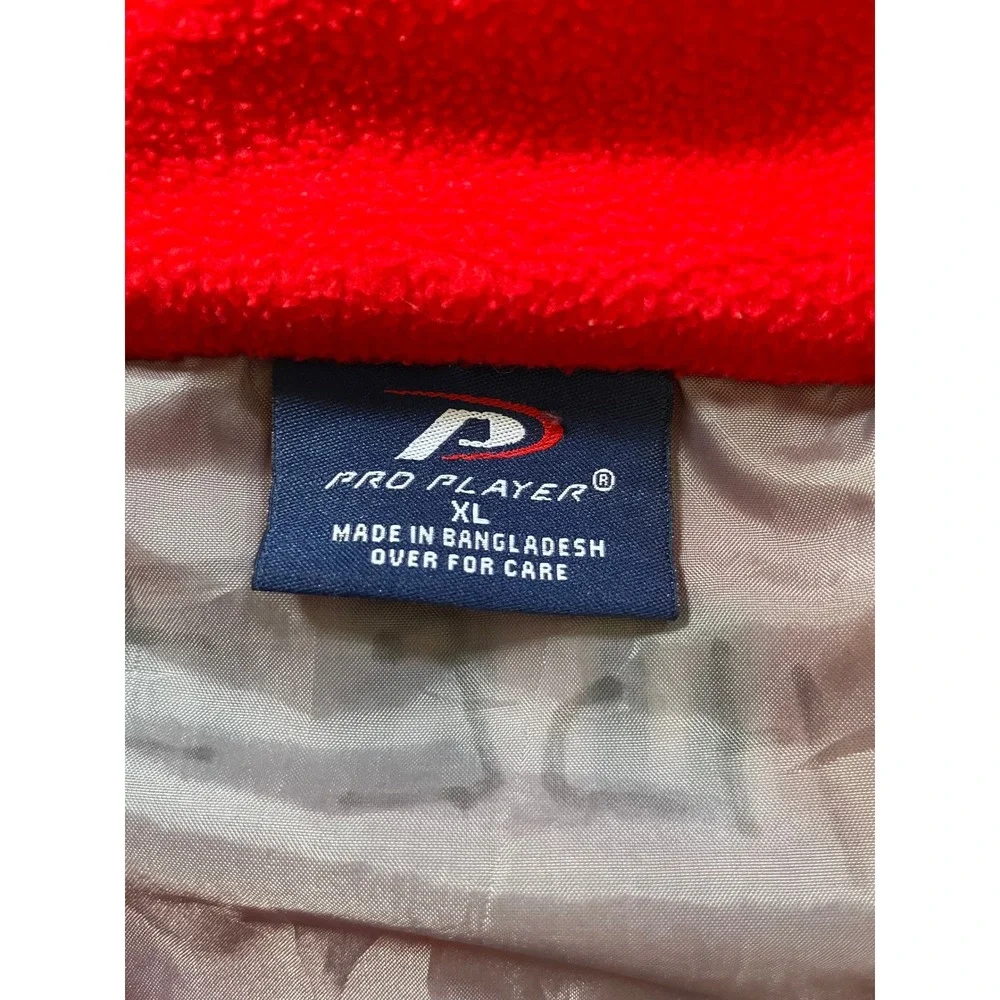 Vintage 90s Pro Player Mens XL Fleece Jacket Red Ohio State Buckeyes Full Zip